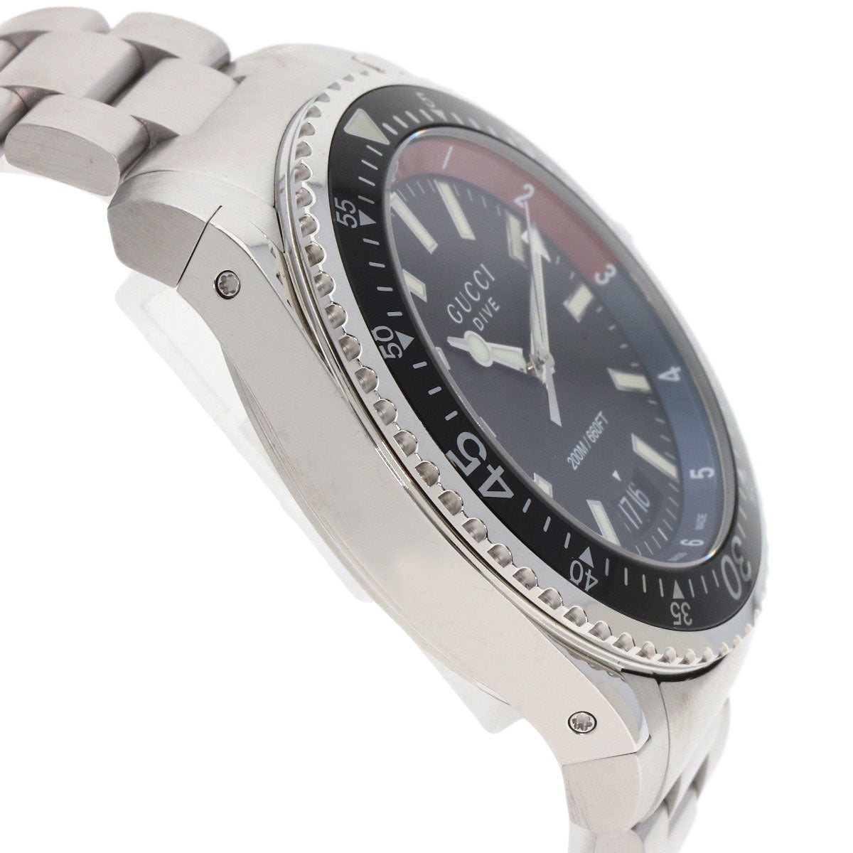 GUCCI Watches Quartz YA136.2 Stainless Steel , Stainless Steel Silver Dive DIVE black dial mens  d