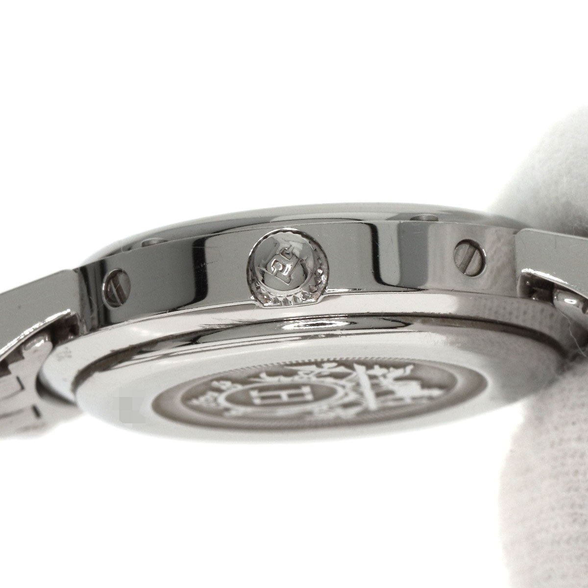 HERMES Watches Quartz CL4.210 Stainless Steel Silver Clipper Nacre Blue shell dial Women  d