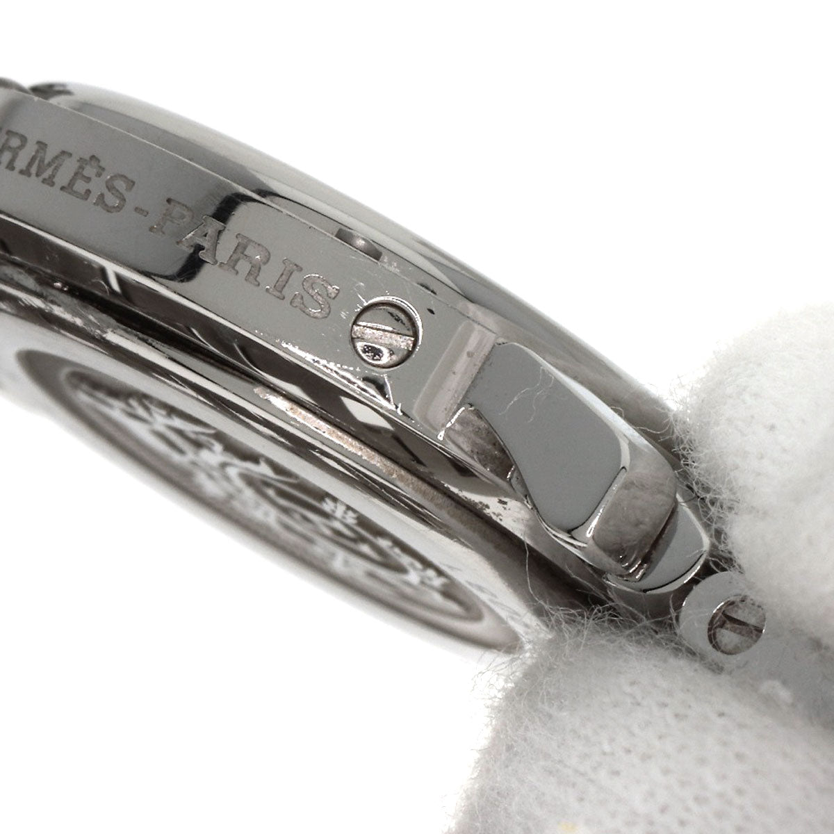 HERMES Watches Quartz CL4.210 Stainless Steel Silver Clipper Nacre Blue shell dial Women  d