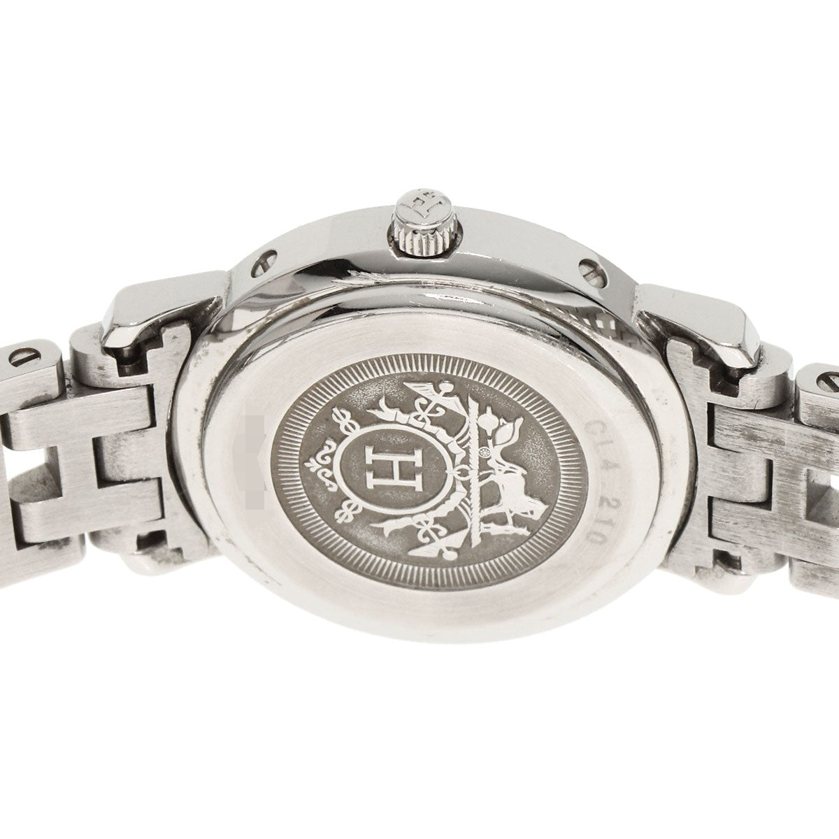 HERMES Watches Quartz CL4.210 Stainless Steel Silver Clipper Nacre Blue shell dial Women  d