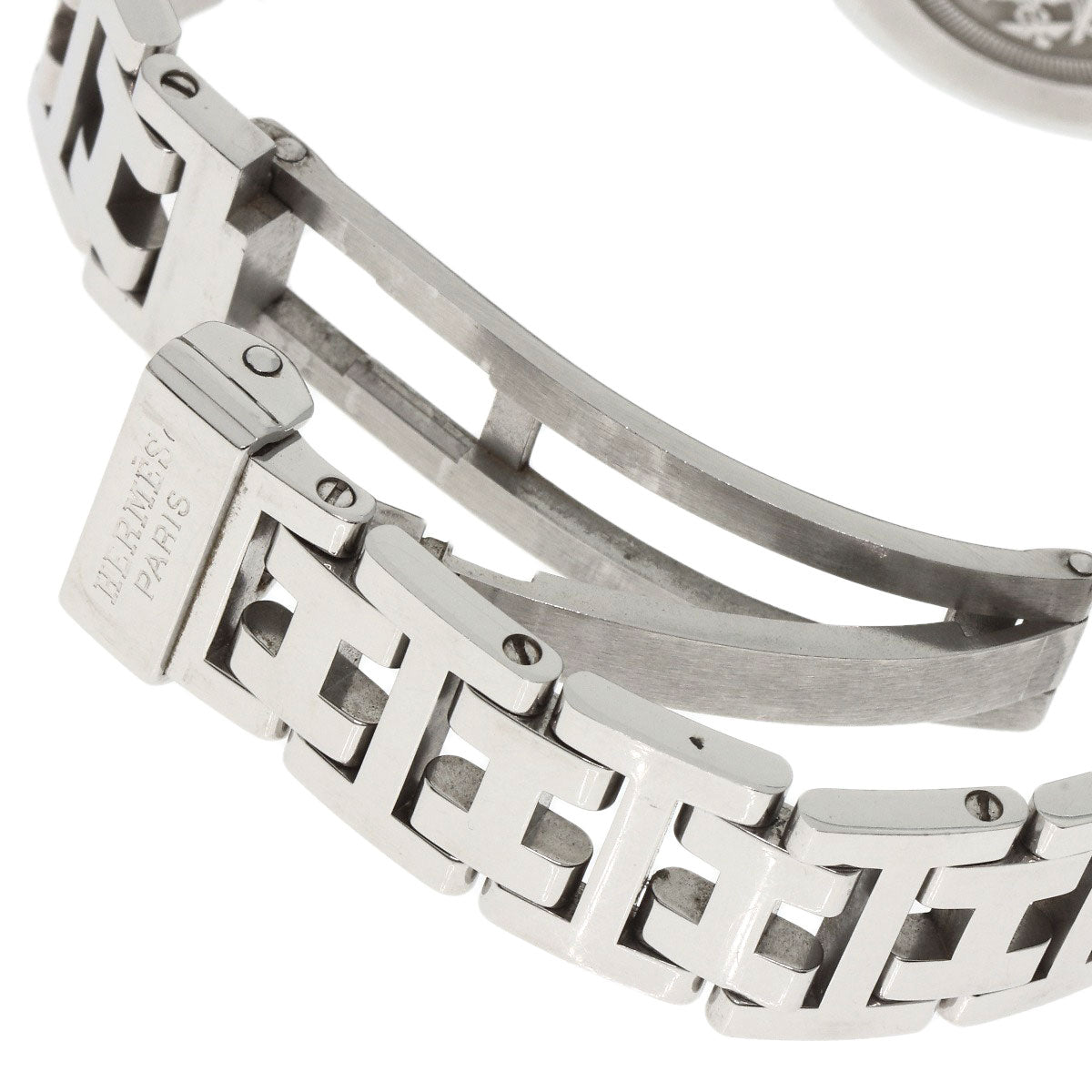 HERMES Watches Quartz CL4.210 Stainless Steel Silver Clipper Nacre Blue shell dial Women  d