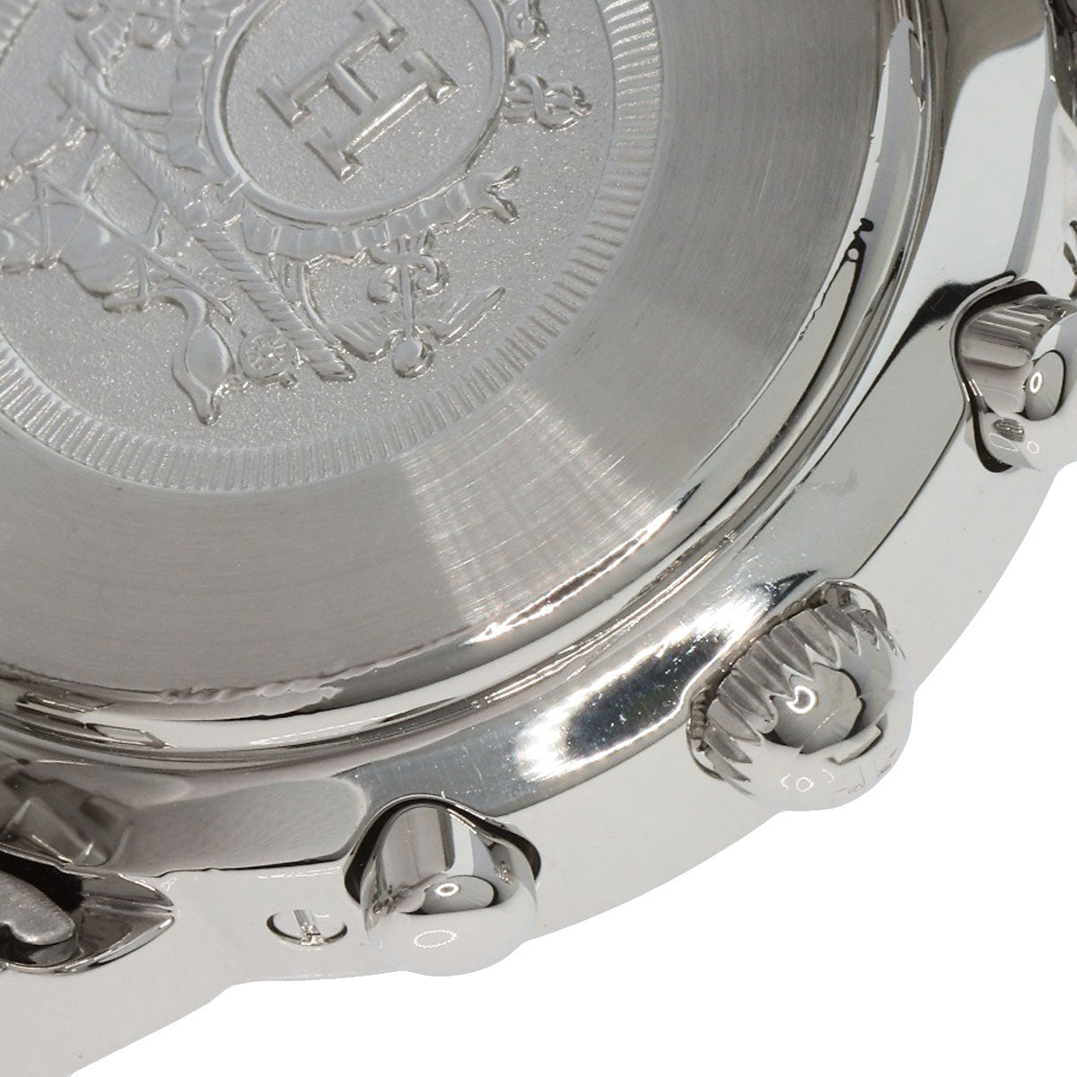 HERMES Watches Quartz CL1.310 Stainless Steel , Stainless Steel Silver Clipper Chronograph blue dial Women  d