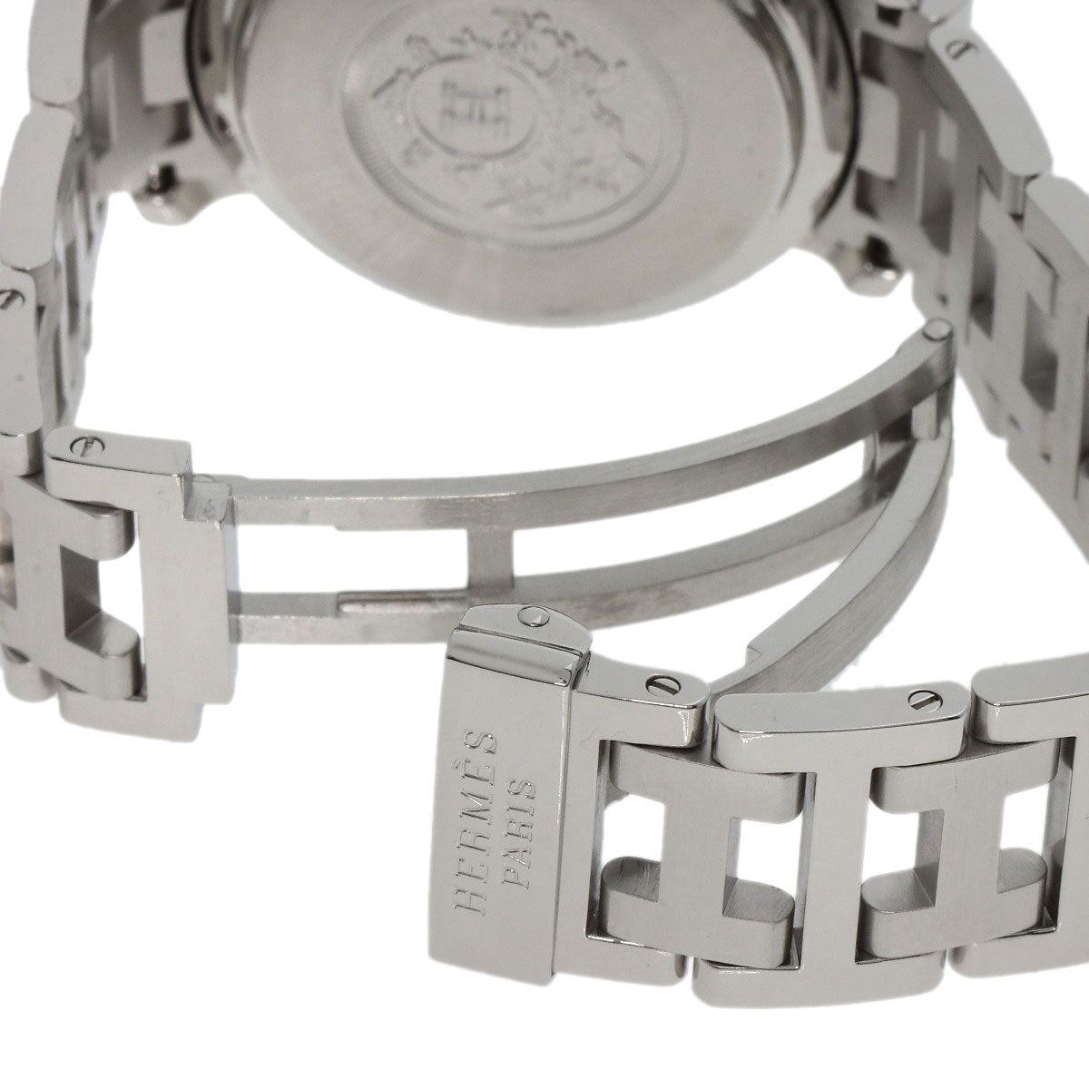 HERMES Watches Quartz CL1.310 Stainless Steel , Stainless Steel Silver Clipper Chronograph blue dial Women  d