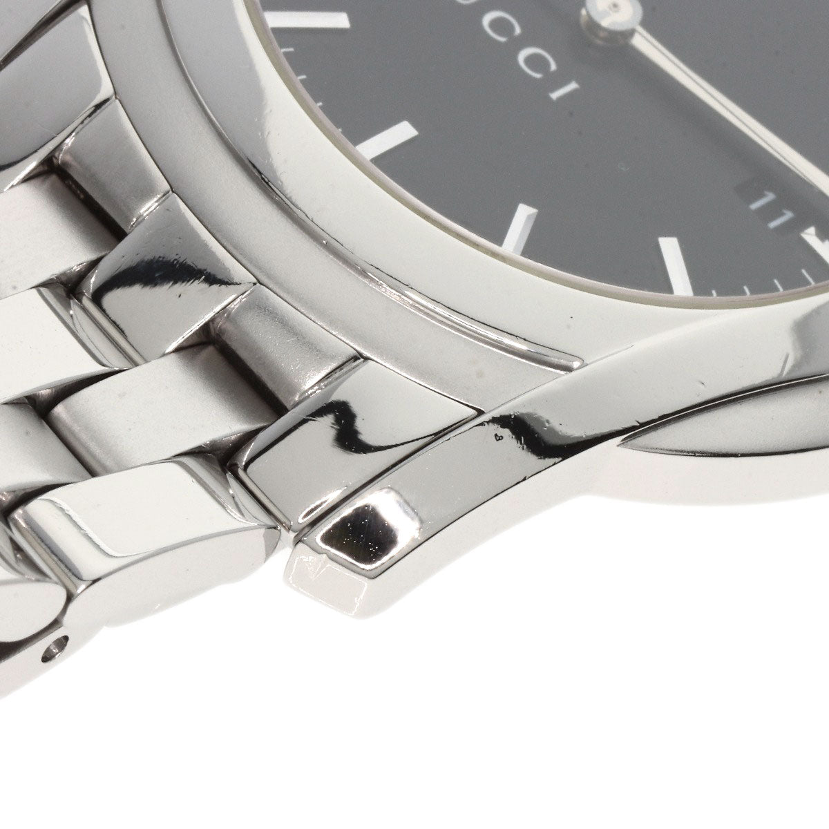 GUCCI Watches Quartz Stainless Steel , Stainless Steel Silver 5500XL black dial mens  d