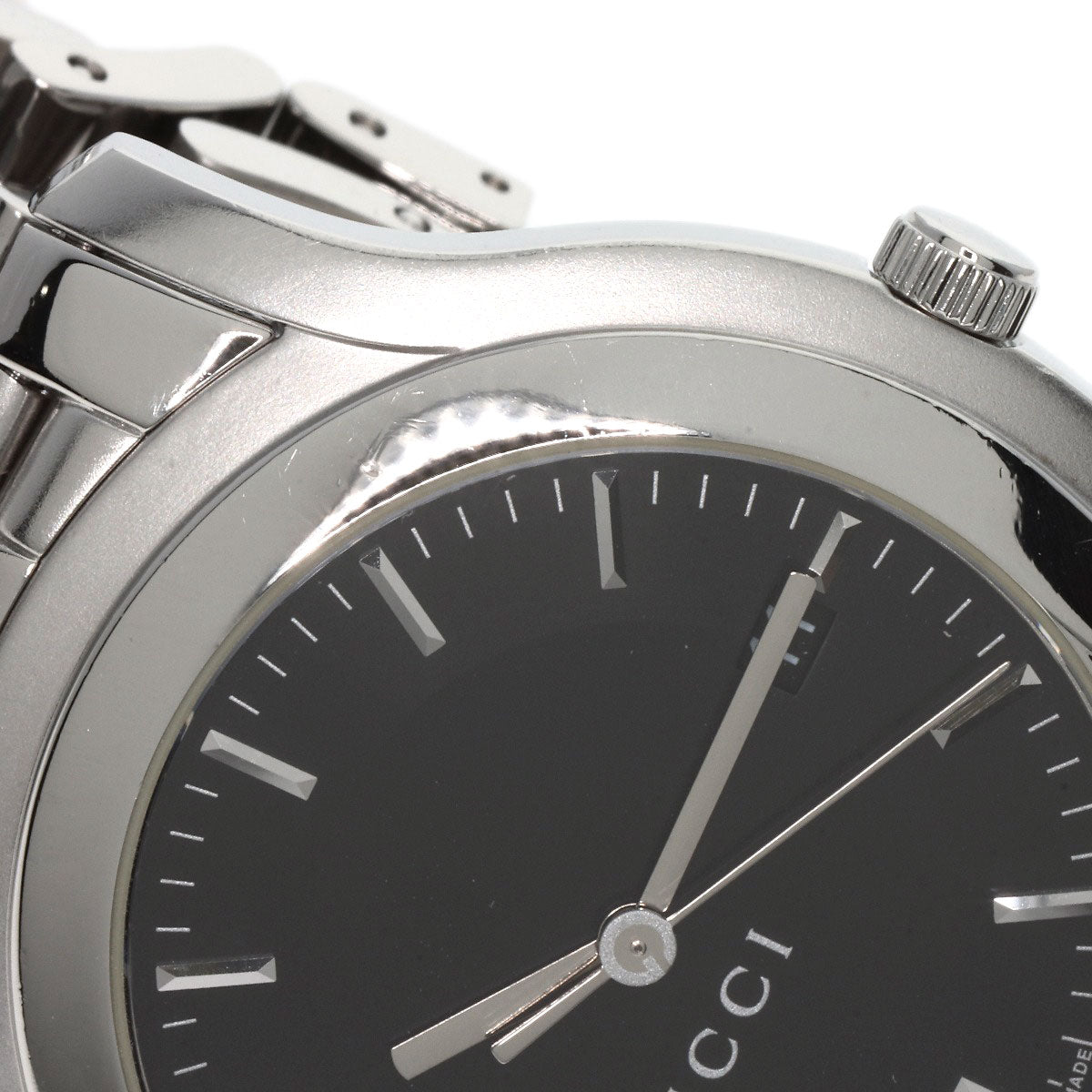 GUCCI Watches Quartz Stainless Steel , Stainless Steel Silver 5500XL black dial mens  d