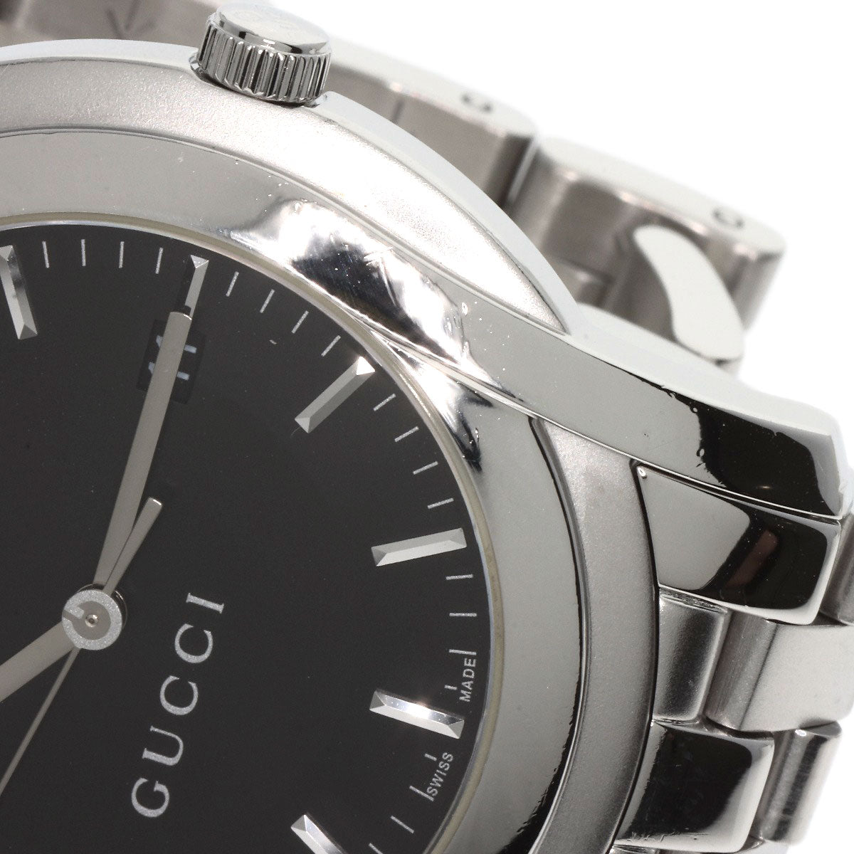 GUCCI Watches Quartz Stainless Steel , Stainless Steel Silver 5500XL black dial mens  d