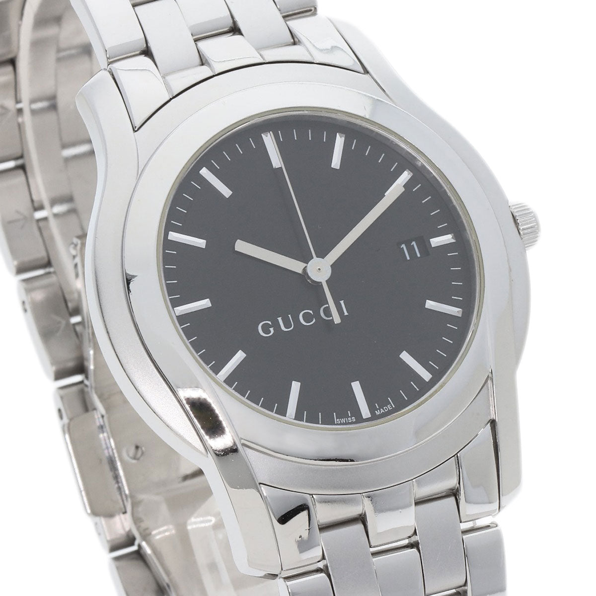 GUCCI Watches Quartz Stainless Steel , Stainless Steel Silver 5500XL black dial mens  d