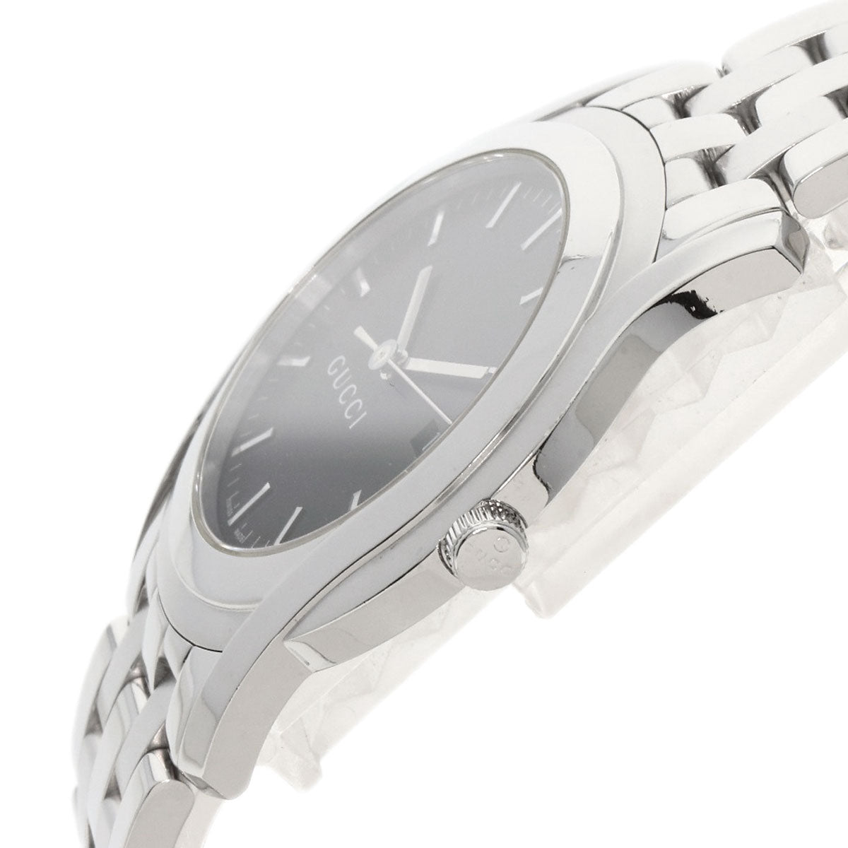 GUCCI Watches Quartz Stainless Steel , Stainless Steel Silver 5500XL black dial mens  d