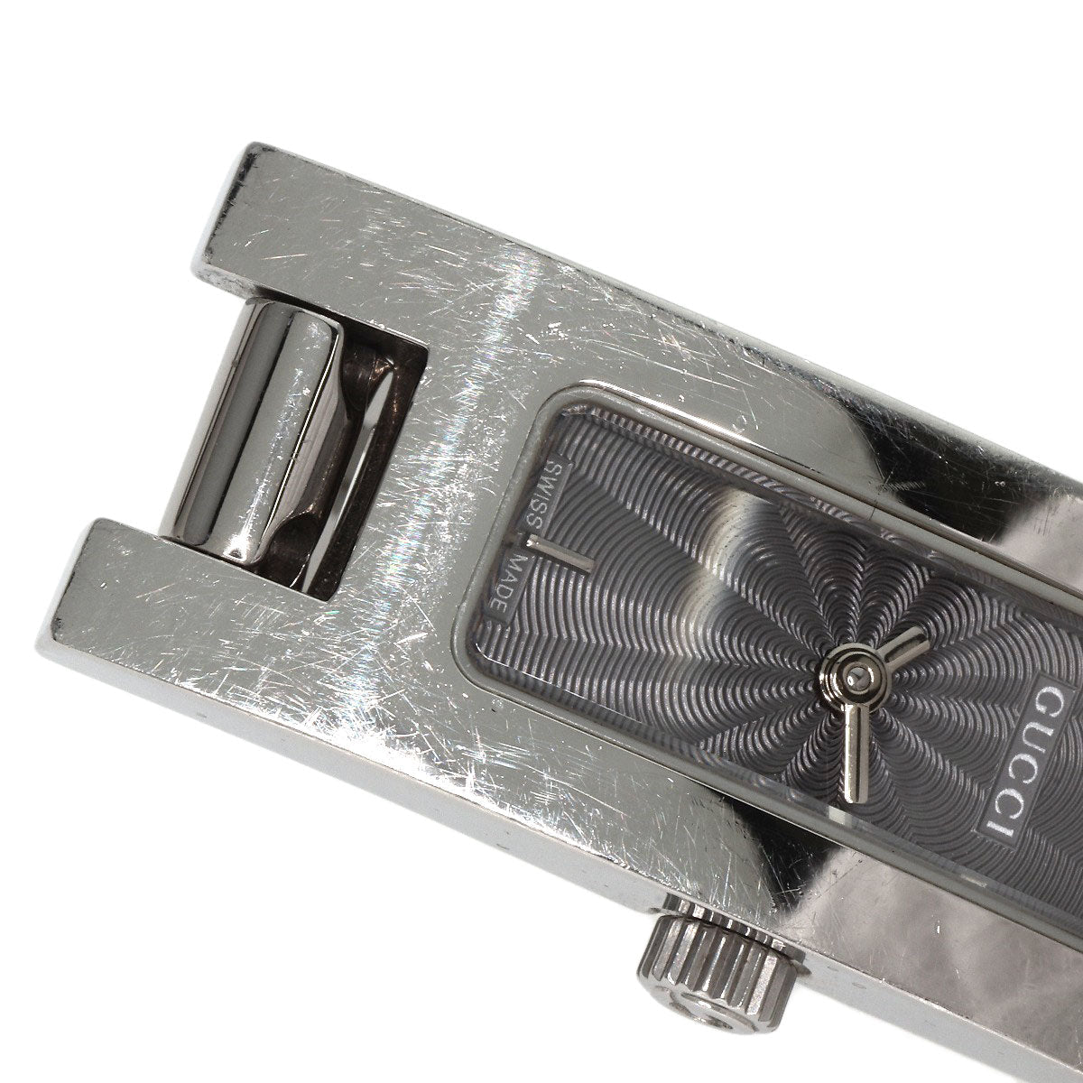 GUCCI Watches Quartz 3900L Stainless Steel , Stainless Steel Silver Square face gray dial Women  d