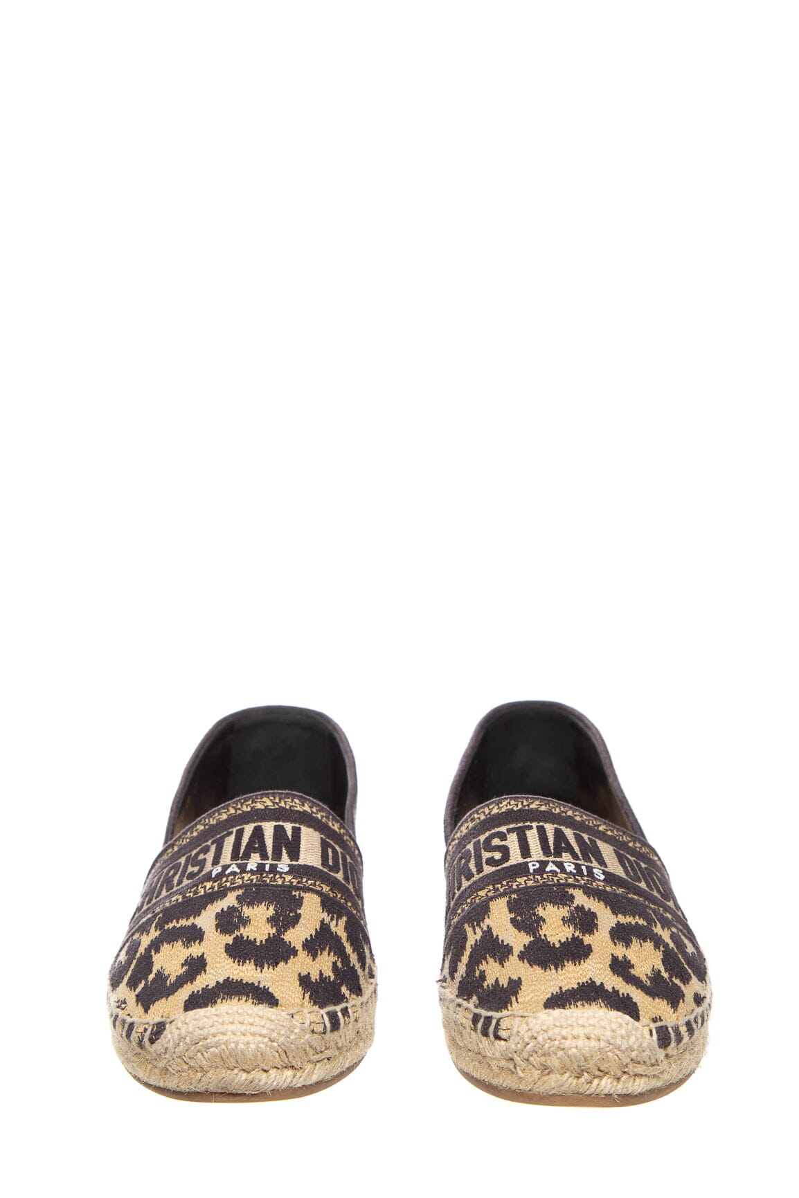Christian Dior Beige & Black Cheetah Print Espadrille SZ 39
