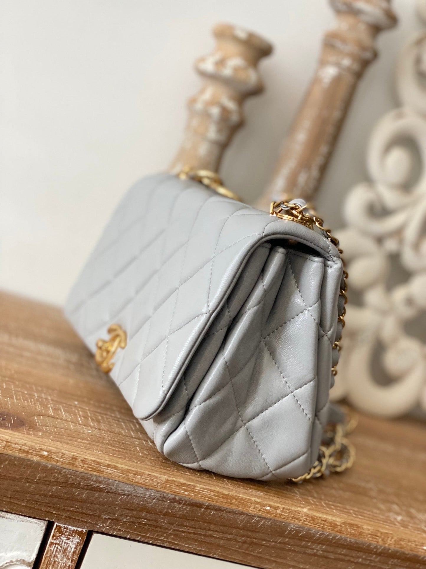 CHLLarge Top Qualityap Grey Bag For Women 23cm/9in
