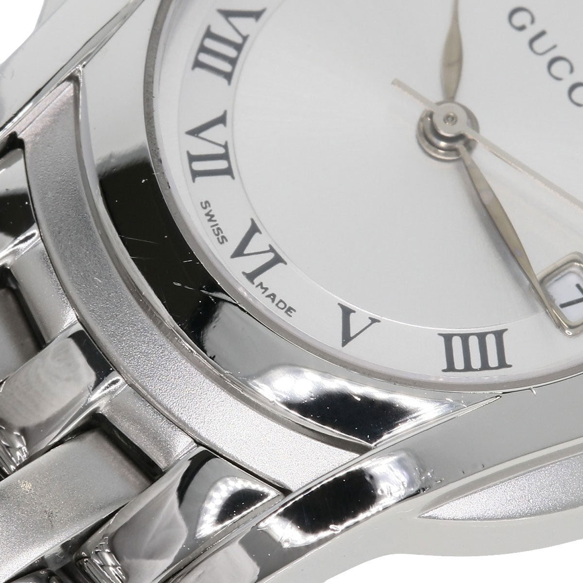GUCCI Watches Quartz 5500L Stainless Steel , Stainless Steel Silver Round face Silver dial Women  d