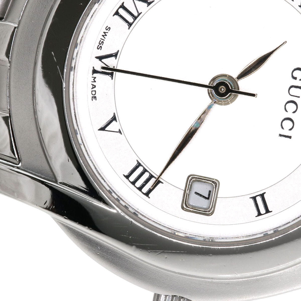 GUCCI Watches Quartz 5500L Stainless Steel , Stainless Steel Silver Round face Silver dial Women  d