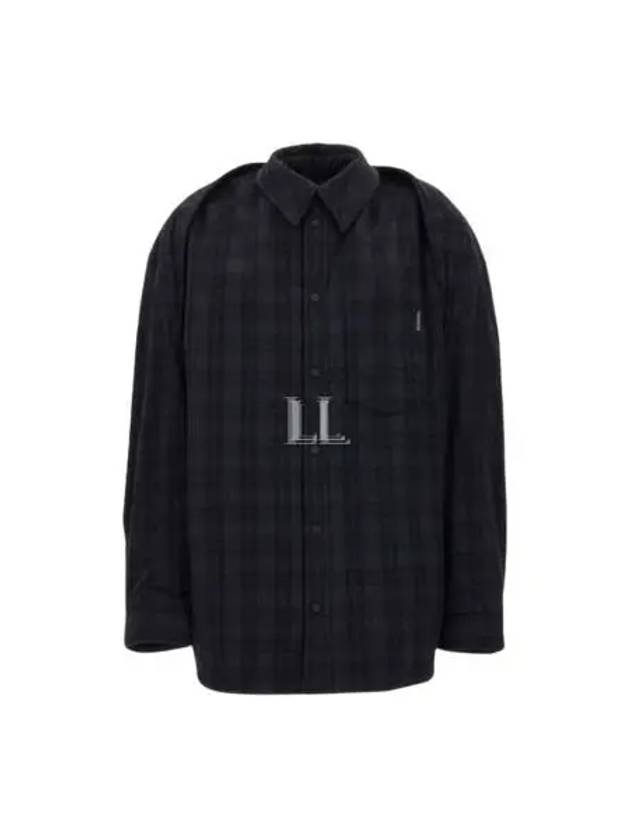 Luxury Balenciaga Trending 2025 Checked Pattern Long Sleeve Shirt Grey