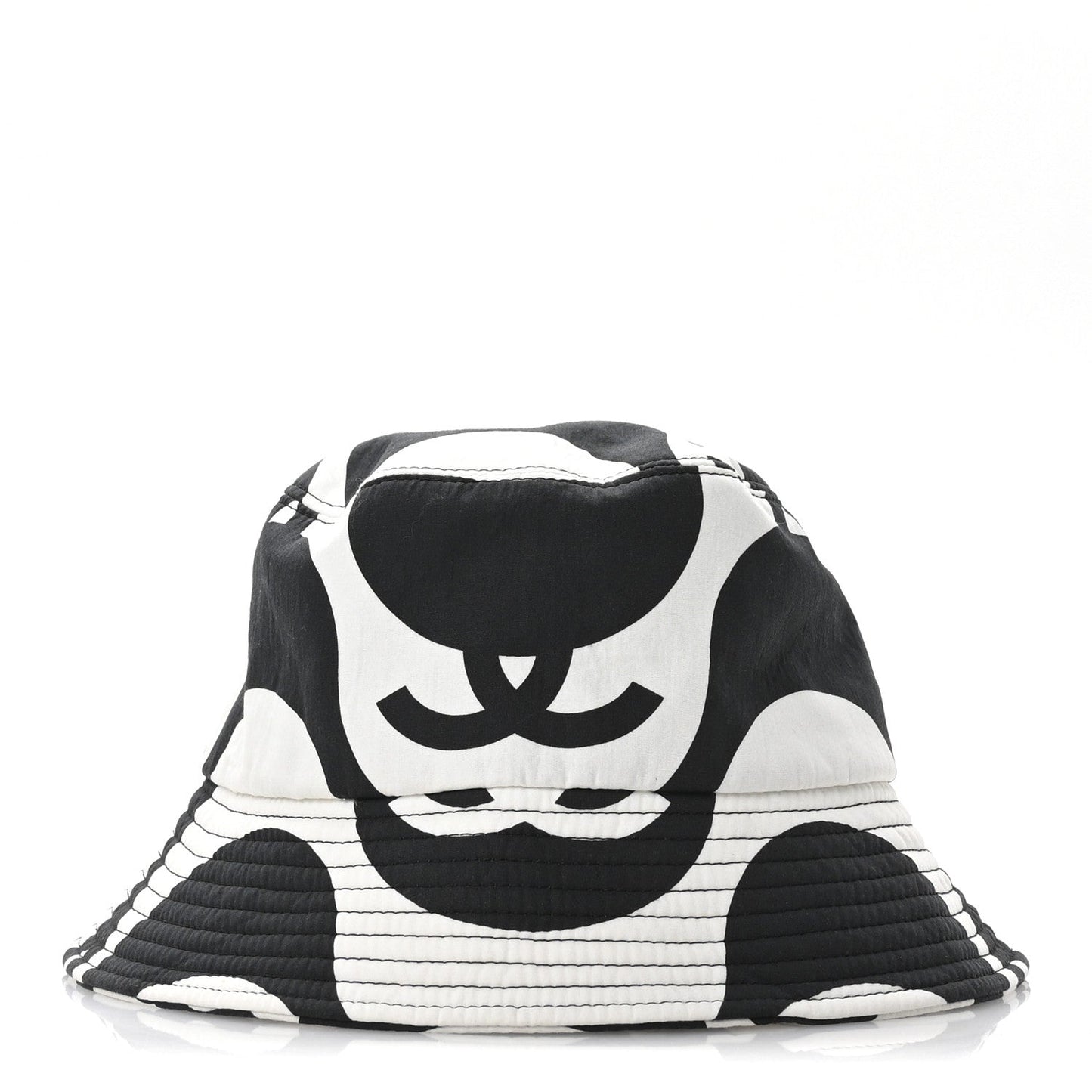 Chanel Cotton CC Bucket Hat Black White