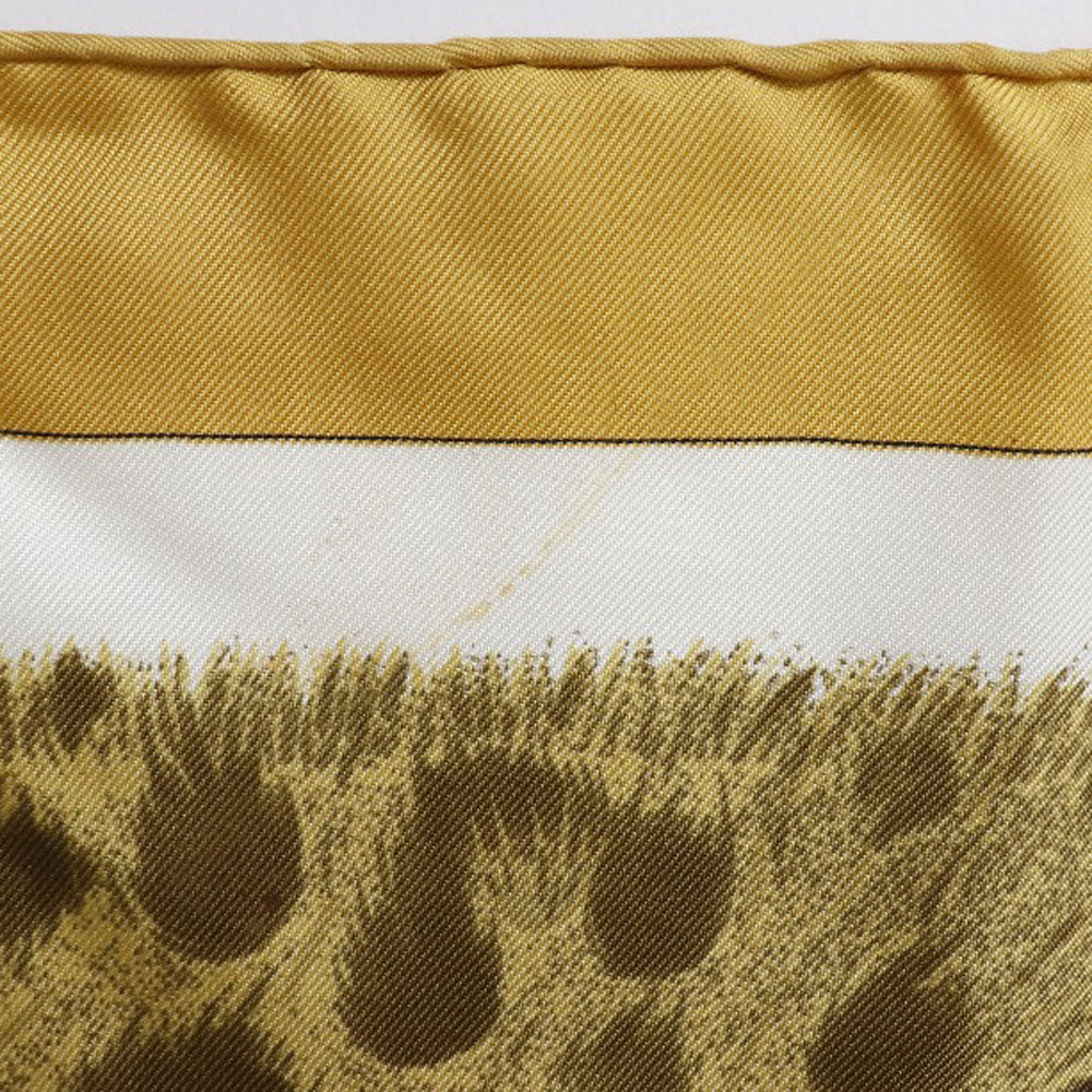HERMES scarf silk yellow helmet and feather CASQUES et PLUMETS Carre90 Women  d