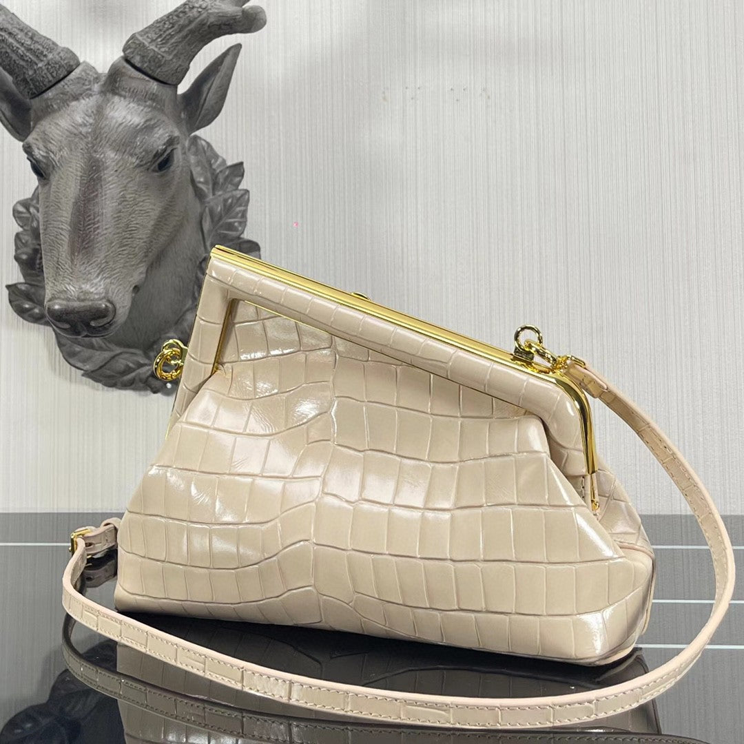 Top QualityTop Quality Top QualityTop Qualityrst Small White Crocodile Bag For Woman 26cm/10in