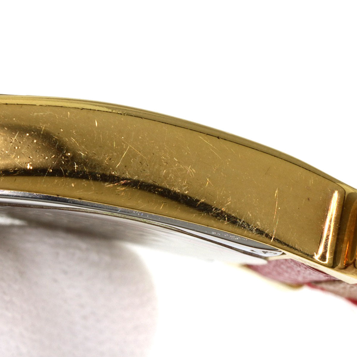 HERMES Watches Quartz HH1.201 Gold Plated, Leather gold H watch Silver dial Women  d