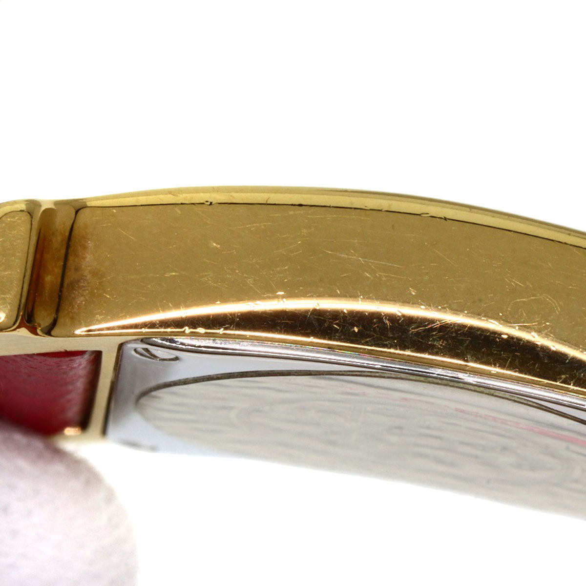 HERMES Watches Quartz HH1.201 Gold Plated, Leather gold H watch Silver dial Women  d
