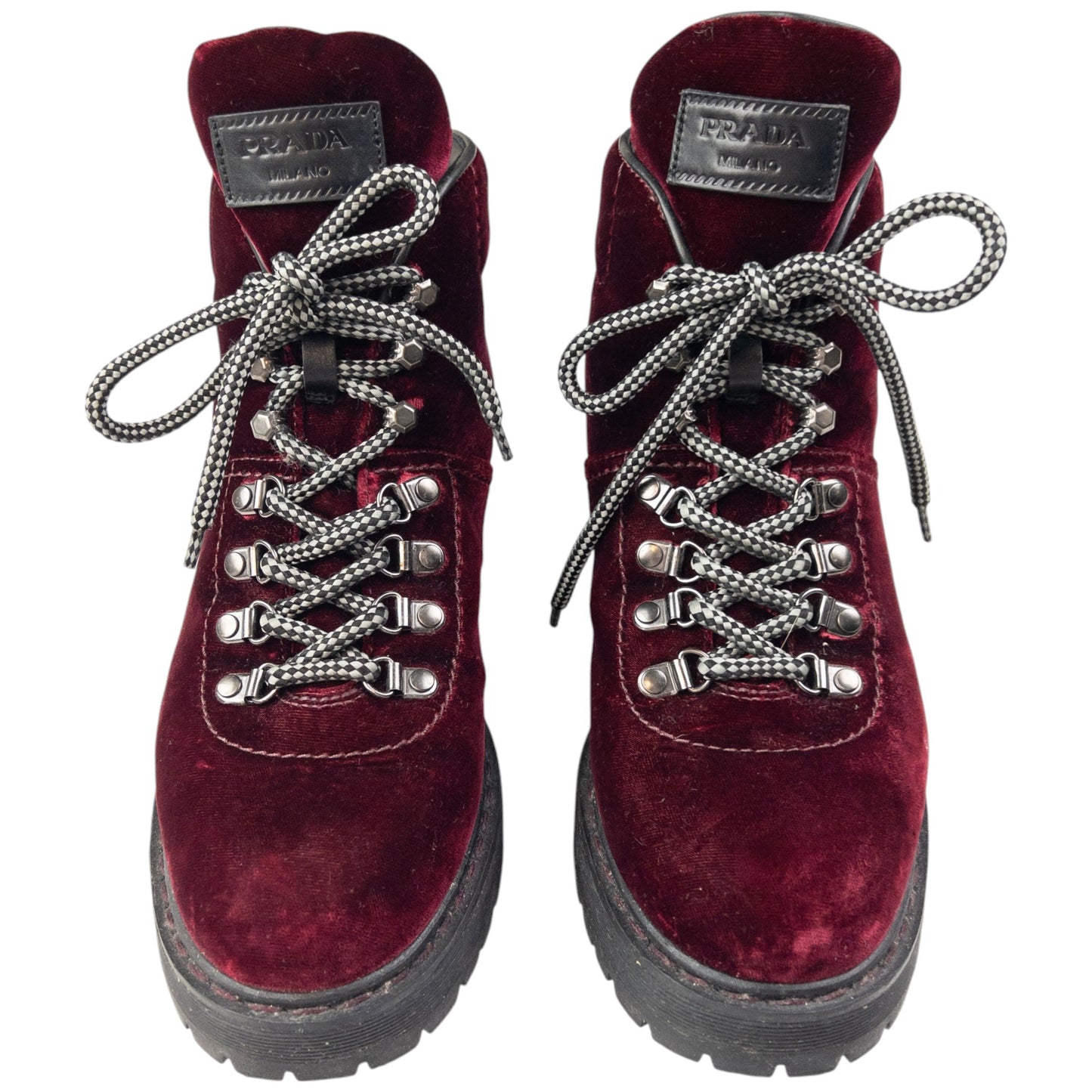 Prada Velour Hiking Boots Size UK 6.5