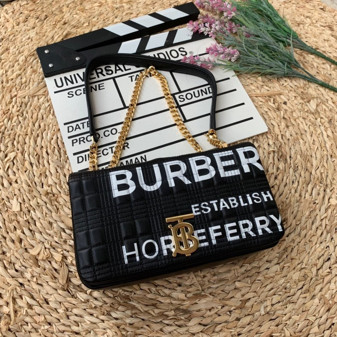 Top Quality Horseferry Print Quilted Small Lola Bag Monogram Black For Women, Bags 9in/23cm