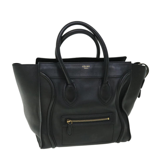 Luxury CELINE Luggage Mini Hand Bag Leather Black  51427