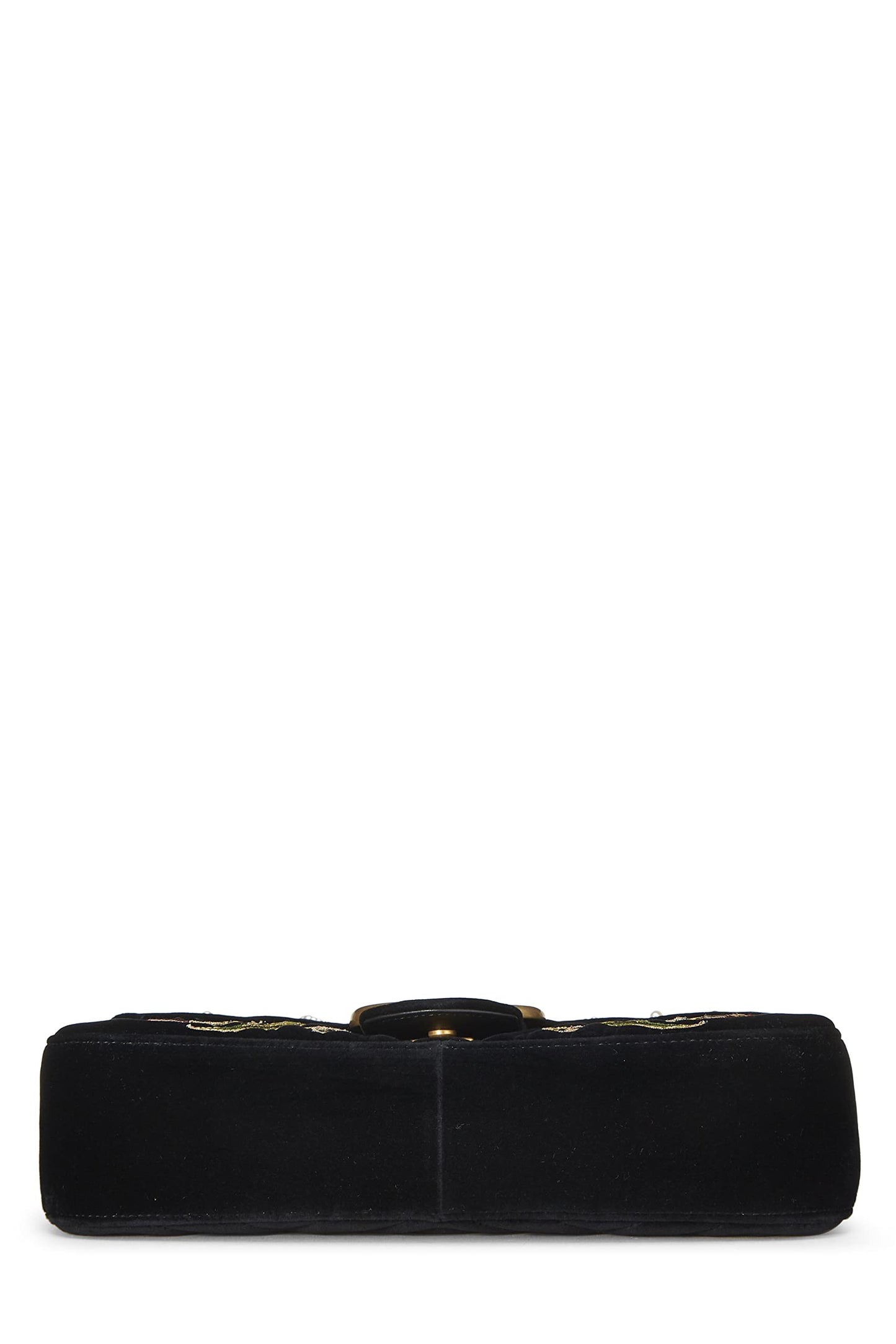 Gucci, Black Velvet Marmont 'Loved' Shoulder Bag, Black