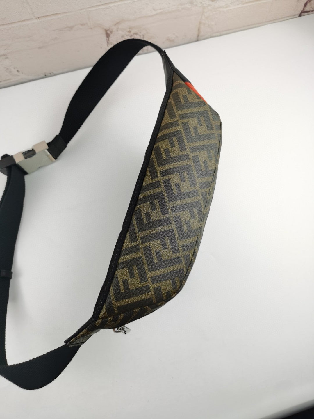 Top QualityTop Quality Belt Bag Khaki/Orange For Men, Men’s Bags 18.1in/46cm FF 7VA434