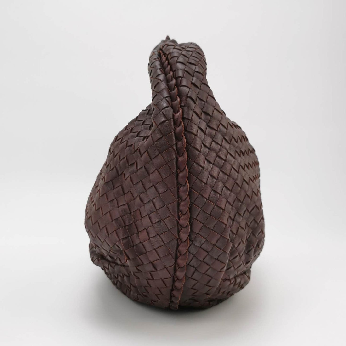 Bottega Veneta Belly Hobo Intrecciato Eggplant Purple Leather Large 50cm