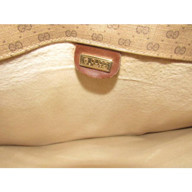 Gucci ,1970's - 1980's, Brown Leather Micro Guccissima Print Coated Canvas & Leather,   XL Envelope Clutch