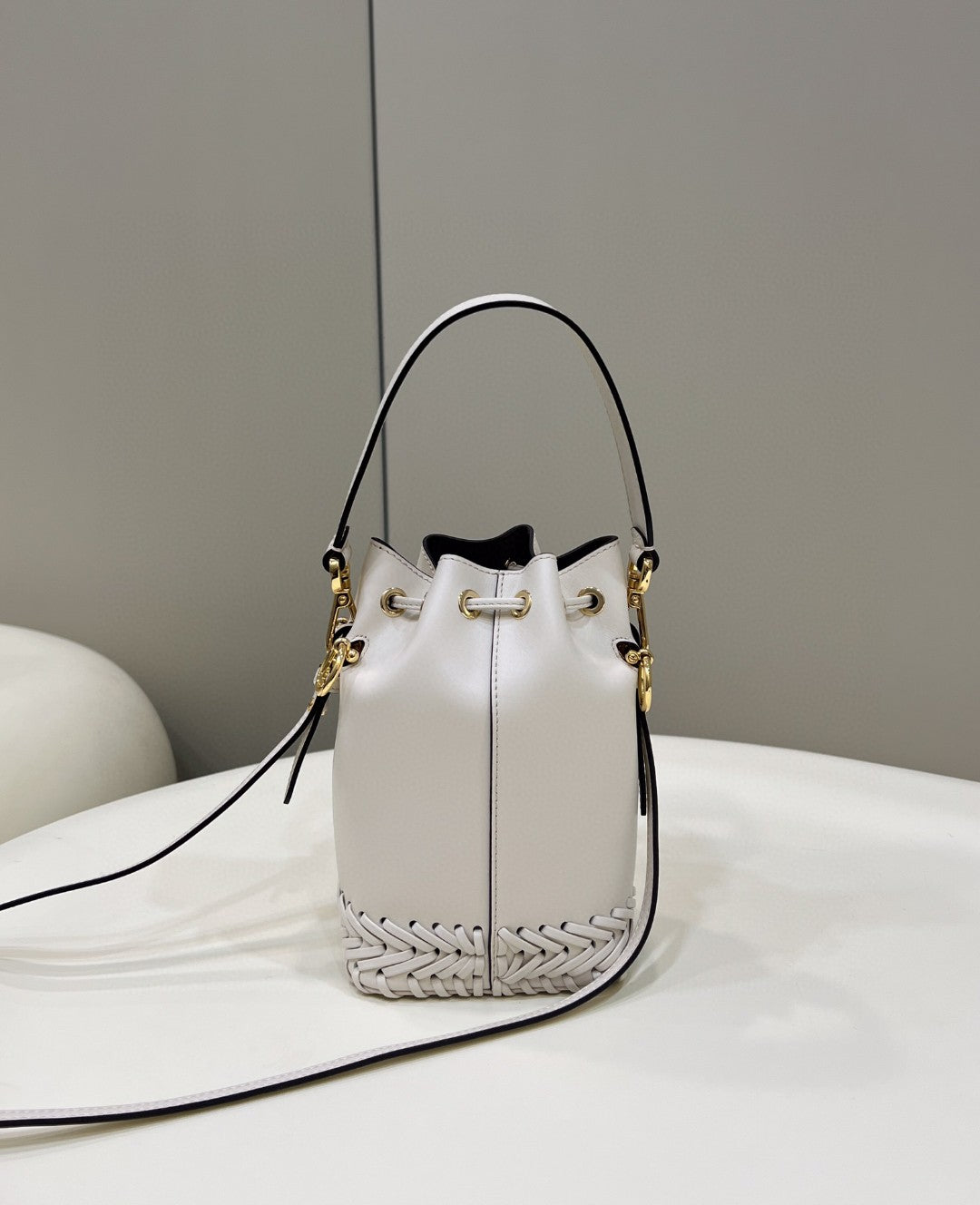 Top QualityTop Quality Mon Tresor White Mini-bag with stitching For Woman 18cm/7in 8BS010AGV0F0K7E