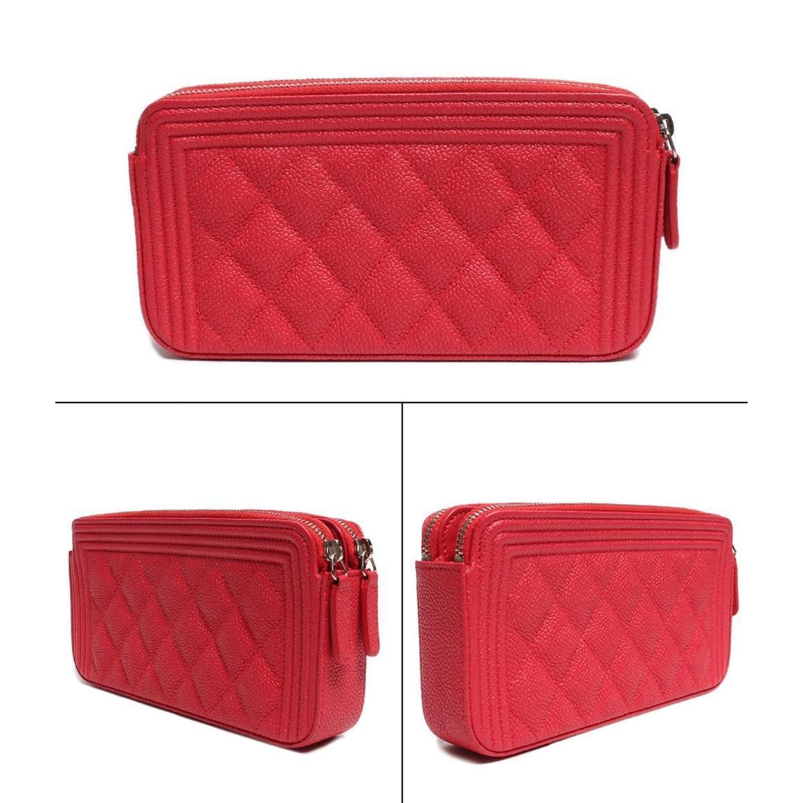 CHANEL Deep Pink Boy Double Zip WOC Mini Crossbody Bag 23 Series ITC446XTDEP4