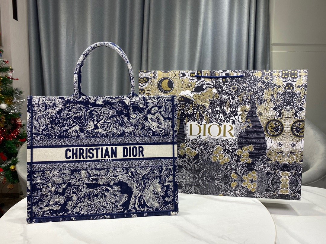 Top Quality Large Book Tote Blue Multicolor, For Women, Womens Handbags 16.5in/42cm CD M1286ZRGO_M928