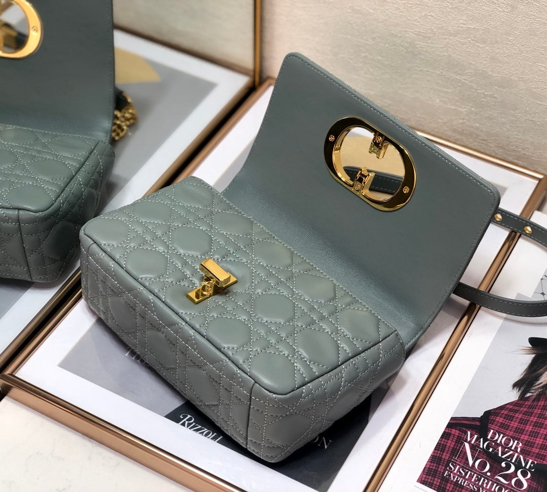 Top Quality Small Caro Bag, Grey, For Women Womens Handbags, Shoulder Bags, Crossbody Bags, 20cm CD M9241UWHC_M41G
