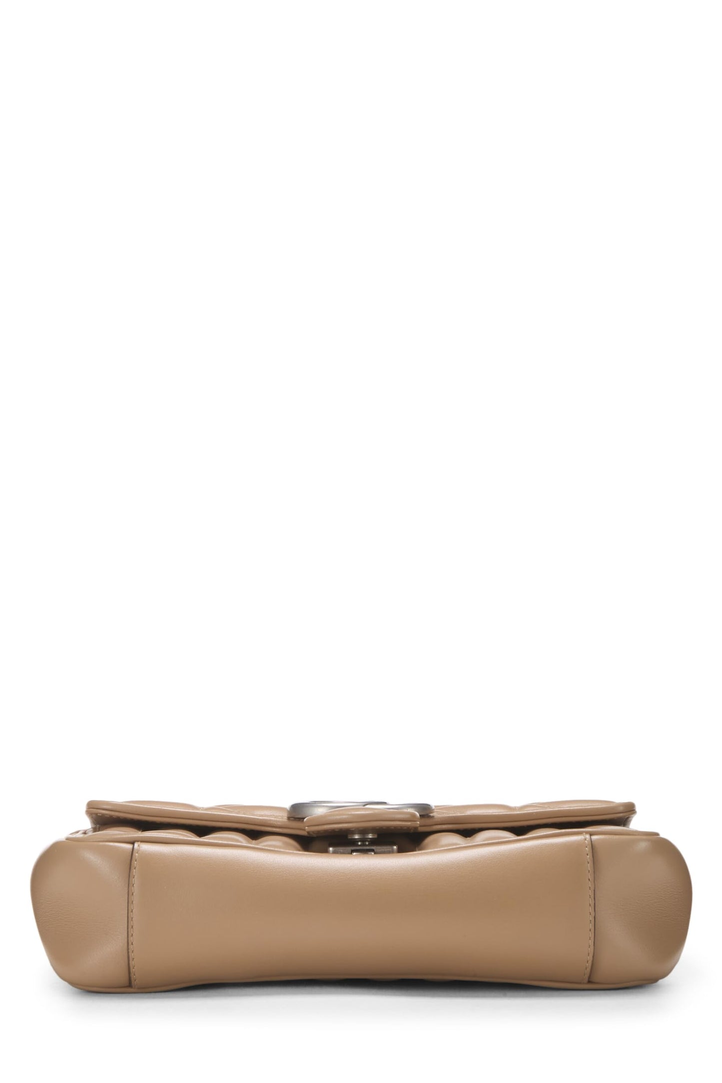 Gucci, Beige Leather Marmont Matelassé Shoulder Bag, Brown