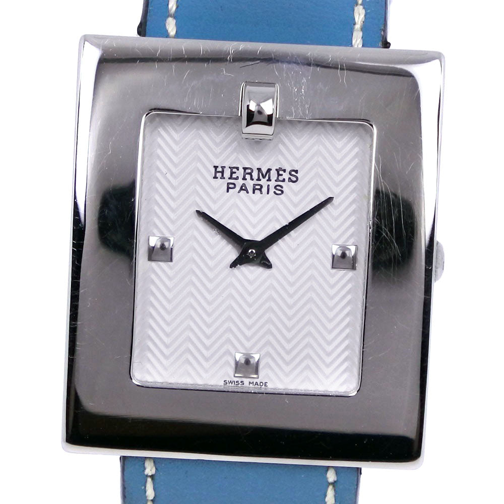 HERMES Watches Quartz BE1.210 Stainless Steel , Leather light blue Belt watch White dial Women  d