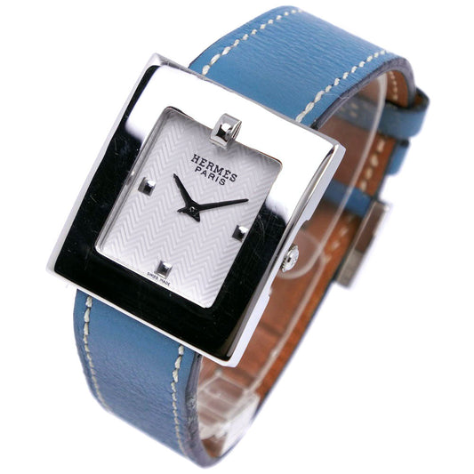 HERMES Watches Quartz BE1.210 Stainless Steel , Leather light blue Belt watch White dial Women  d
