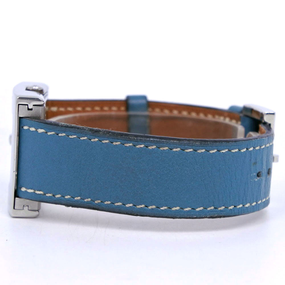HERMES Watches Quartz BE1.210 Stainless Steel , Leather light blue Belt watch White dial Women  d