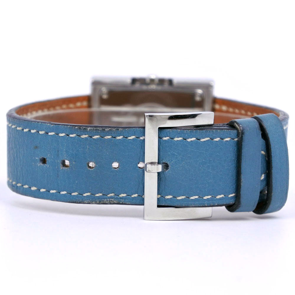 HERMES Watches Quartz BE1.210 Stainless Steel , Leather light blue Belt watch White dial Women  d