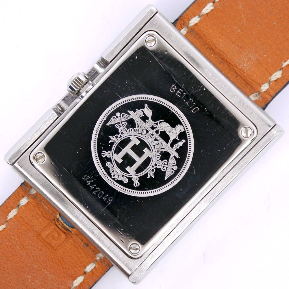 HERMES Watches Quartz BE1.210 Stainless Steel , Leather light blue Belt watch White dial Women  d