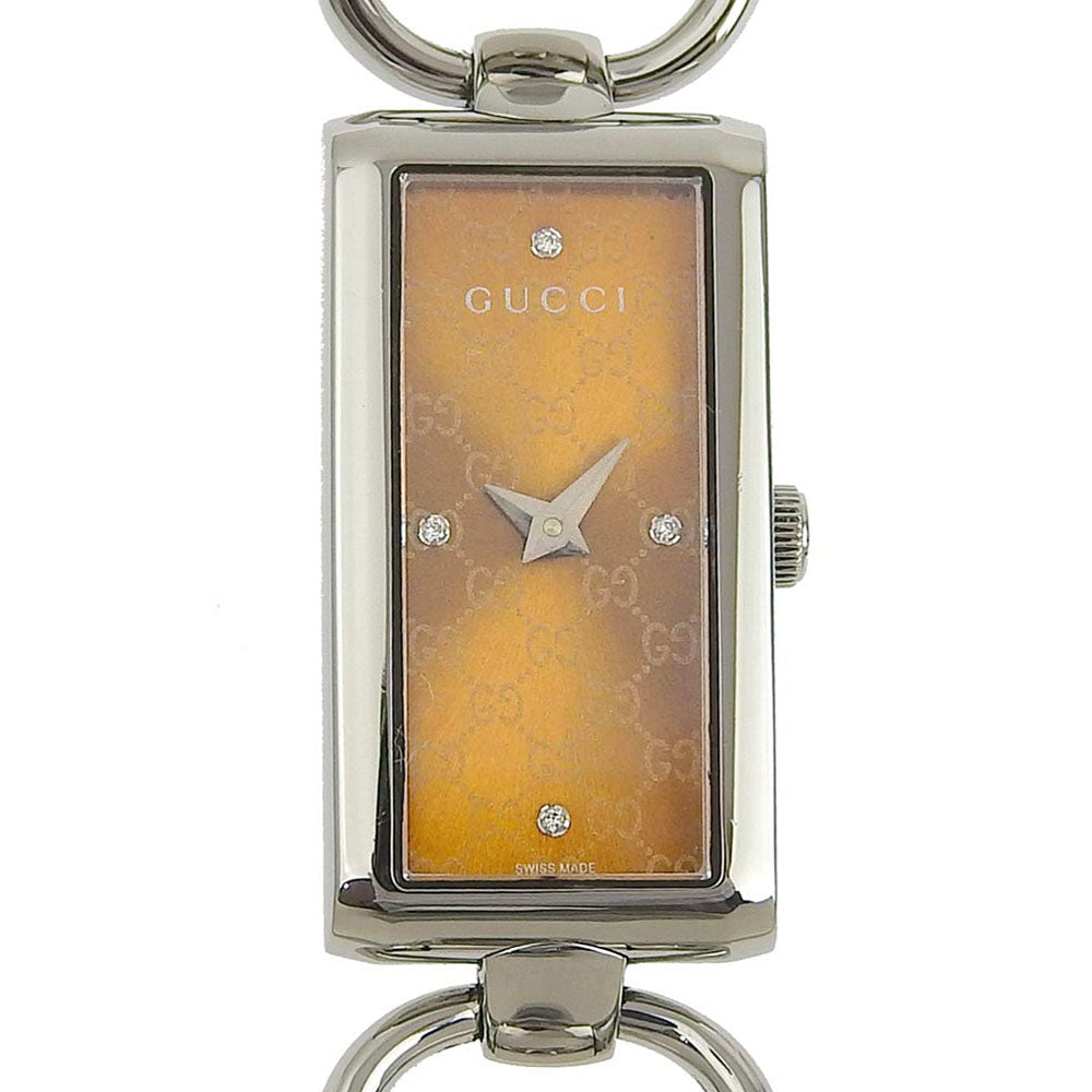 GUCCI Watches Quartz 119 Stainless Steel Brown 4P diamond Tornavoni Brown dial Women
