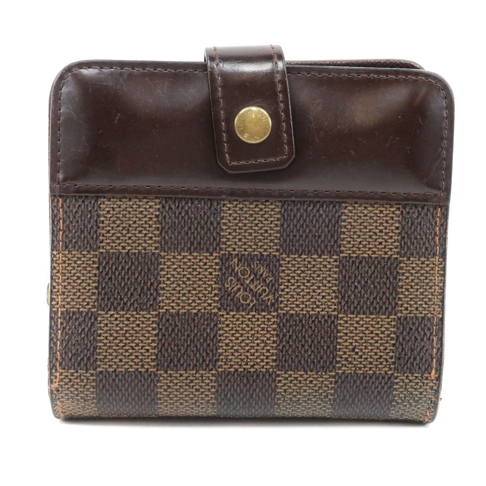LOUIS VUITTON Bifold Wallet N61668 Damier canvas Brown Compact zip Women  d