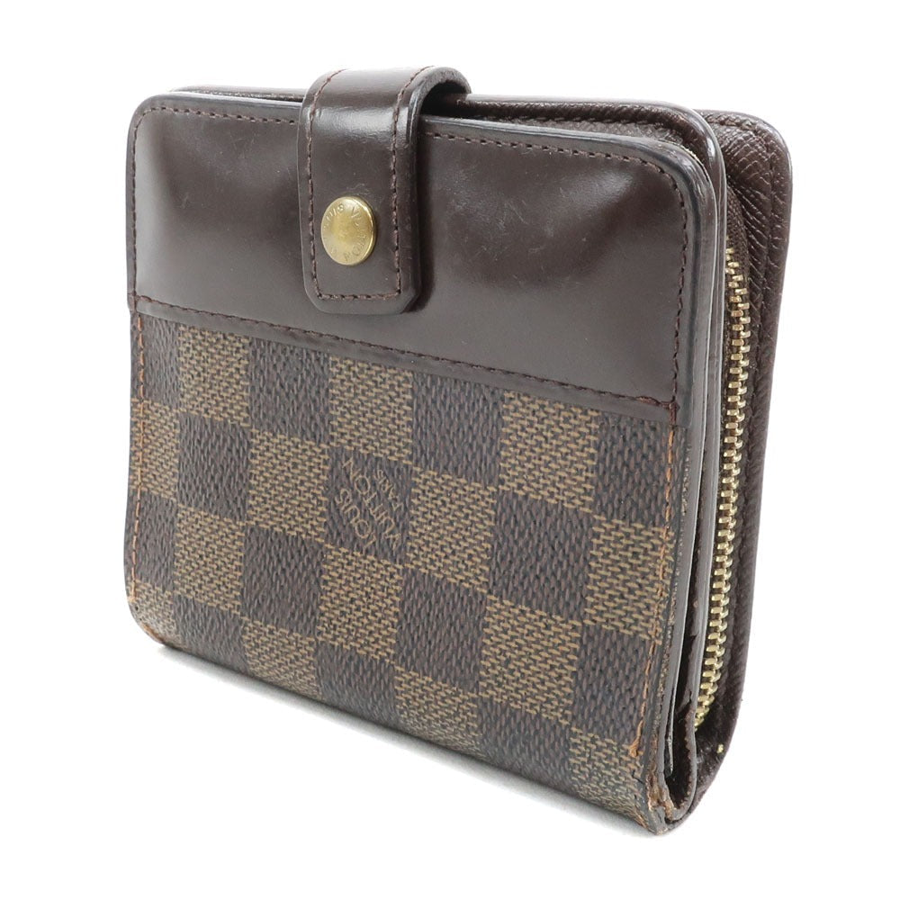 LOUIS VUITTON Bifold Wallet N61668 Damier canvas Brown Compact zip Women  d