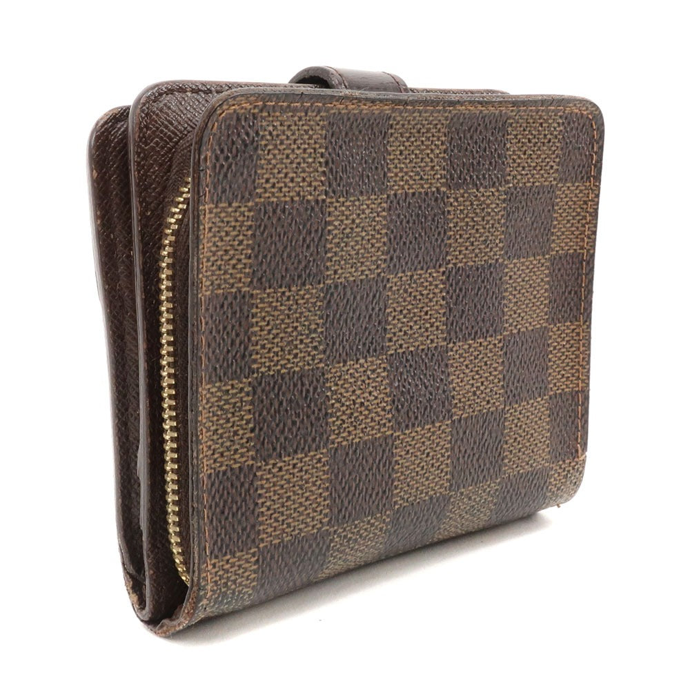 LOUIS VUITTON Bifold Wallet N61668 Damier canvas Brown Compact zip Women  d