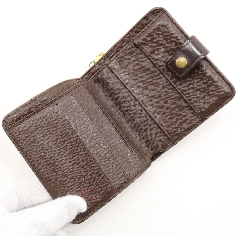 LOUIS VUITTON Bifold Wallet N61668 Damier canvas Brown Compact zip Women  d
