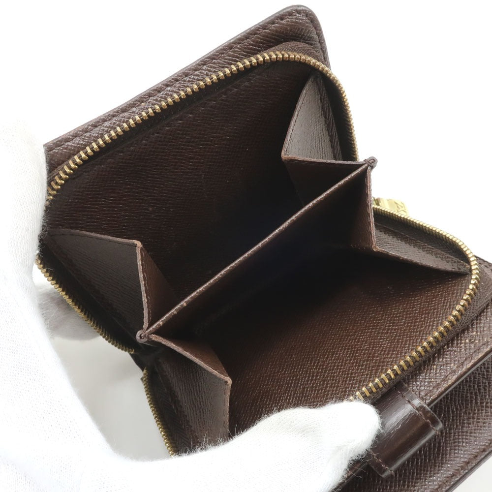 LOUIS VUITTON Bifold Wallet N61668 Damier canvas Brown Compact zip Women  d