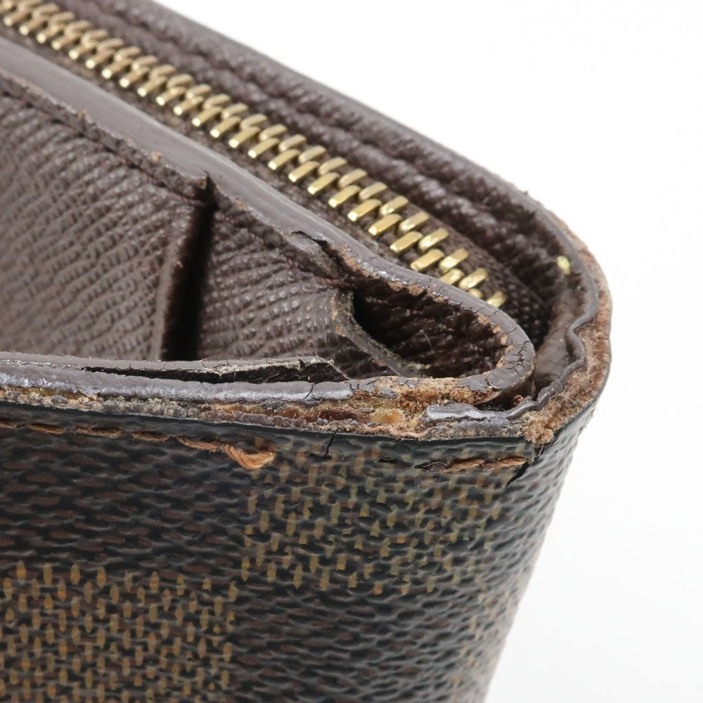 LOUIS VUITTON Bifold Wallet N61668 Damier canvas Brown Compact zip Women  d