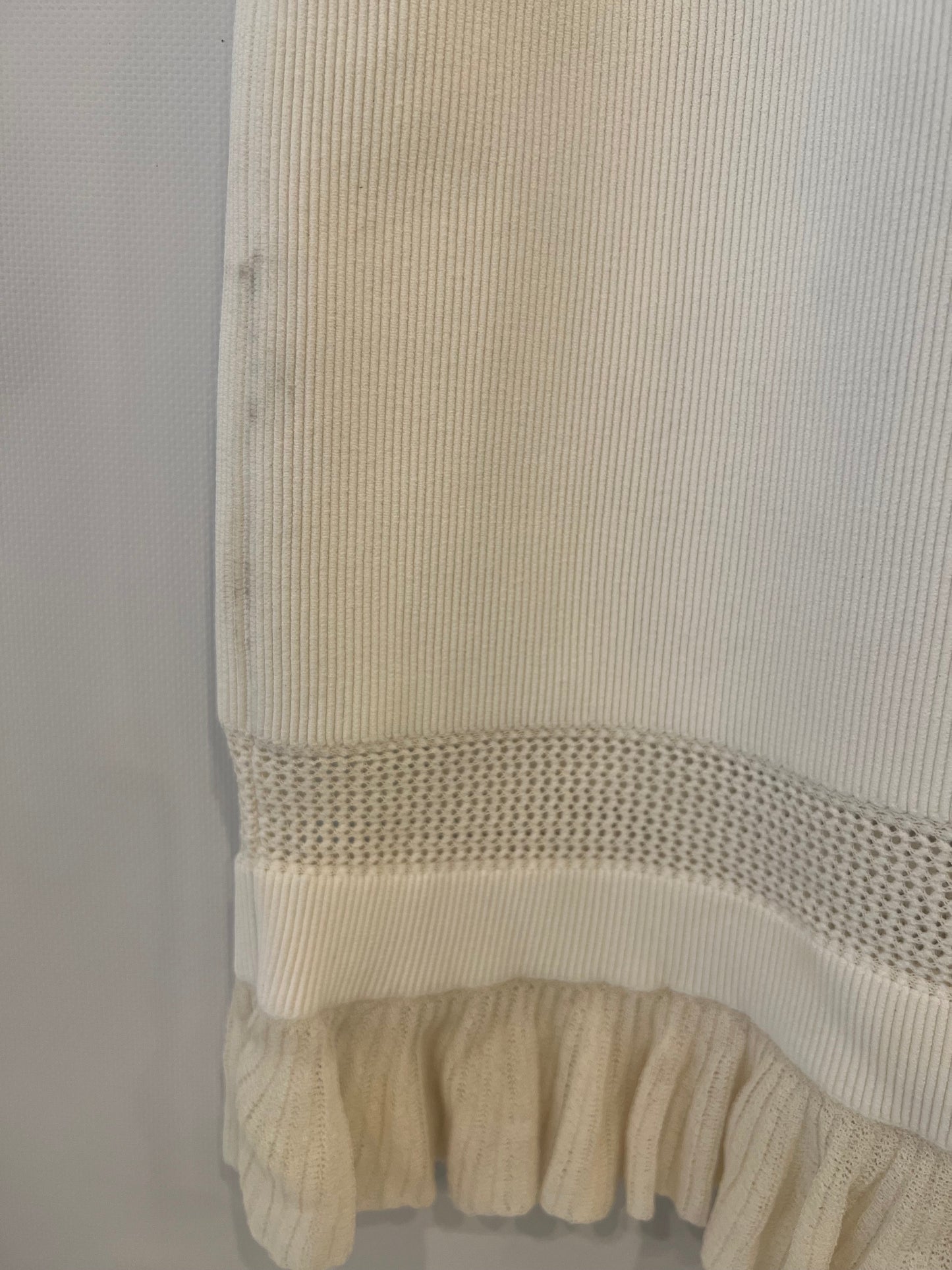 Ala•a White Ribbed Sleeveless Mini Dress with Knit and Frill Details Size FR 38 (UK 10)