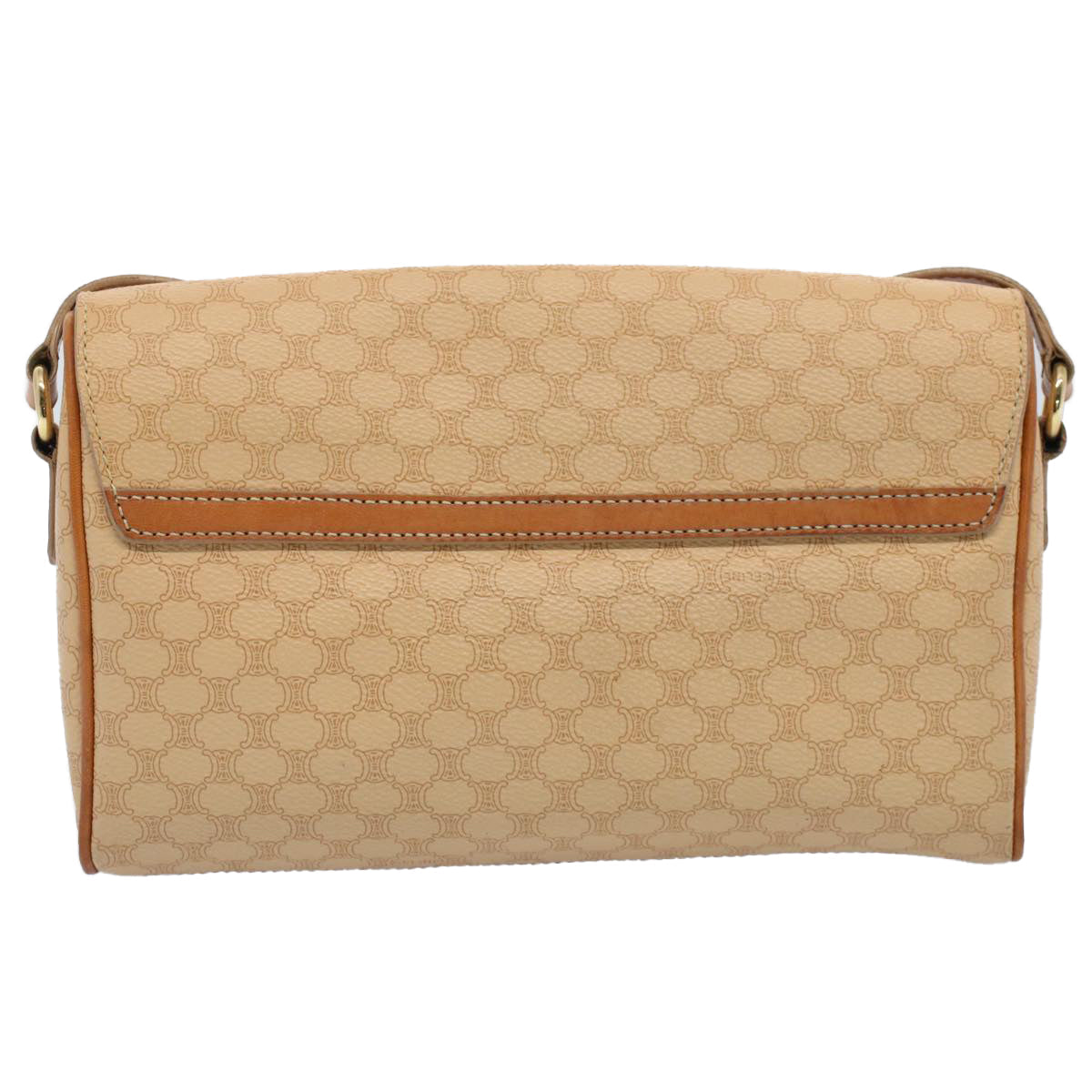 Luxury CELINE Macadam Canvas Shoulder Bag PVC Leather Beige  52441