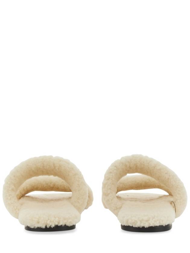 Luxury Saint Laurent Trending 2025 Shearling Sandal Slippers White